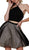 Nox Anabel - M659 Laced-Up Polka Dot Two-Piece Dress