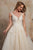 Rachel Allan - M668 Floral Appliqued Scoop Bridal Gown in White
