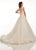 Lo'Adoro by Rachel Allan - M726 Embroidered Plunging V-neck Ballgown In Neutral