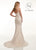 Lo'Adoro by Rachel Allan - M727 Sequined Lace Scoop Neck Trumpet Gown In Neutral