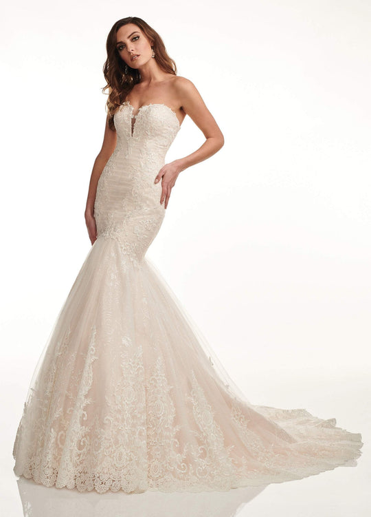 Lo'Adoro by Rachel Allan - M732 Strapless Mermaid Bridal Dress In White
