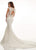 Lo'Adoro by Rachel Allan - M735 Applique Deep V-neck Trumpet Dress In Neutral