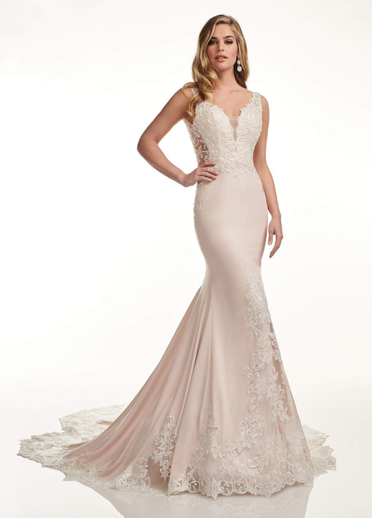 Lo'Adoro by Rachel Allan - M739 Low Scoop Back Mermaid Bridal Gown In White and Neutral