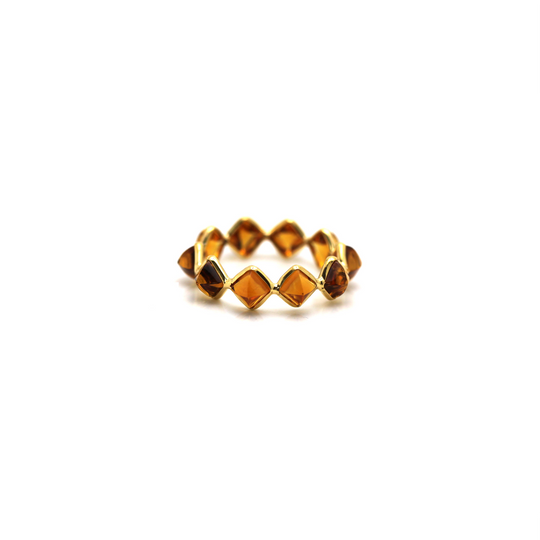 Citrine Square Ring Band in 18K Yellow Gold