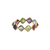 Tresor Collection - Gemstone Eternity Square Ring Band in 18k Yellow Gold Multi-Colot