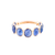 Tresor Collection - Gemstone Faceted Oval Ring Band in 18k Yellow Gold London Blue
