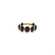 Blue Sapphire Faceted Oval Stackable Ring Band With Adjustable Shank In 18k Yellow Gold