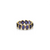 Multicolor Stone Faceted Oval Ring Band in 18k Yellow Gold