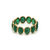 Tresor Collection - Gemstone Faceted Oval Stackable Ring Band in 18k Yellow Gold Emerald