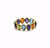 Tresor Collection - Multicolor Stones Faceted Oval Ring Band in 18k Yellow Gold