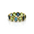 Tresor Collection - Gemstone Faceted Oval Stackable Ring Band in 18k Yellow Gold Peridot And Blue Topaz