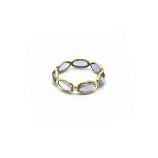 Iolite Smooth Oval Ring In 18K Yellow Gold