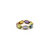 Multicolor Stones Smooth Oval Ring in 18k Yellow Gold