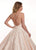 Lo'Adoro by Rachel Allan - M741 Deep V-neck Brocade Ballgown In Pink