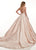 Lo'Adoro by Rachel Allan - M741 Deep V-neck Brocade Ballgown In Pink