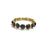 Blue Sapphire Round Rose Cut Top Stack Ring with adjustable shank in 18k YG