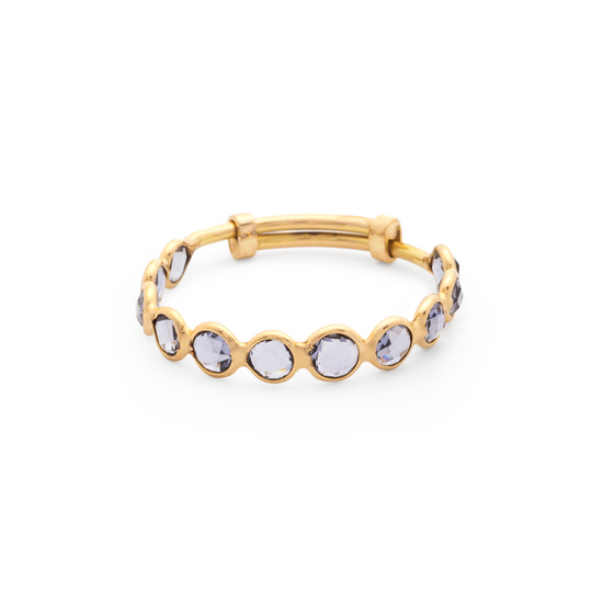 Tresor Collection - Iolite Ring Band with adjustable shank In 18K Yellow Gold