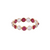 Tresor Collection - Rainbow Moonstone & Ruby Ring Band with adjustable shank In 18K Yellow Gold