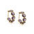 18k Yellow Gold Large Hoop Earrings in Amethyst