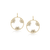 Rainbow Moonstone Round Dangle Earring in 18k YG