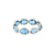 Tresor Collection - Gemstone Faceted Oval Ring Band in 18K Yellow Gold London Blue