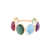 Tresor Collection - Gemstone Faceted Oval Ring Band in 18k Yellow Gold Multi-Color