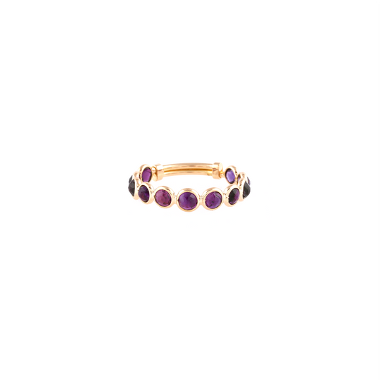 Amethyst Round Ring in 18k WG