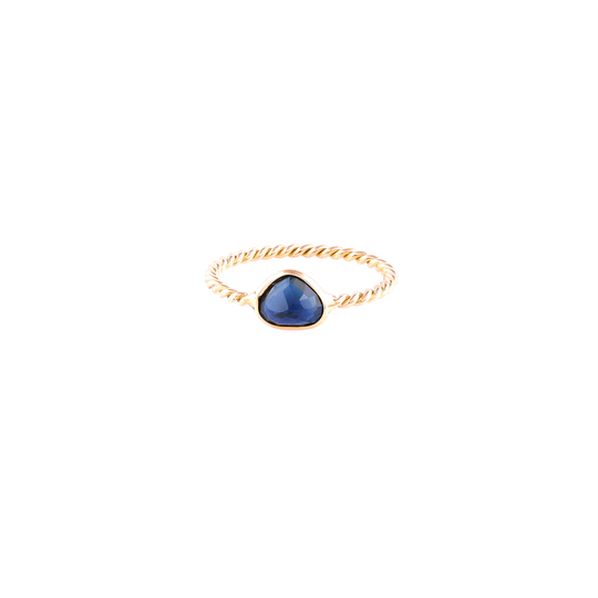 Blue Sapphire H/S Ring in 18k YG