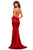 Sherri Hill - 52613 Long Scoop Neck Fitted Dress With Train In Red