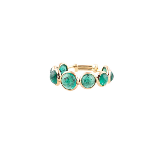 Tresor Collection - Emerald Round Ring Band in 18k Yellow Gold