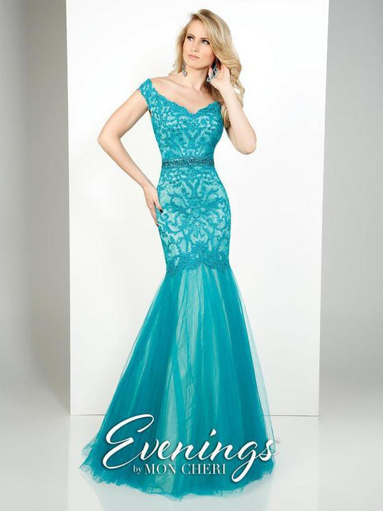 TB EVENINGS BY MON CHERI - DRESS IN TEAL  MCE11644