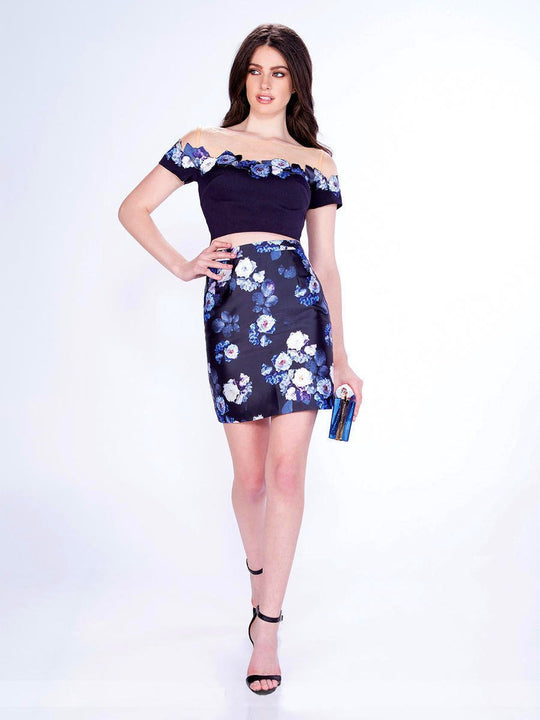 Shorts by Mon Cheri - MCS21648 Dress Charcoal-Multi