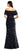 Aidan Mattox - MD1E203576 Off-Shoulder Floral Printed Trumpet Gown In Black