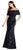 Aidan Mattox - MD1E203576 Off-Shoulder Floral Printed Trumpet Gown In Black