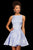 Sherri Hill - 52982 Bateau Brocade Short Dress In Blue