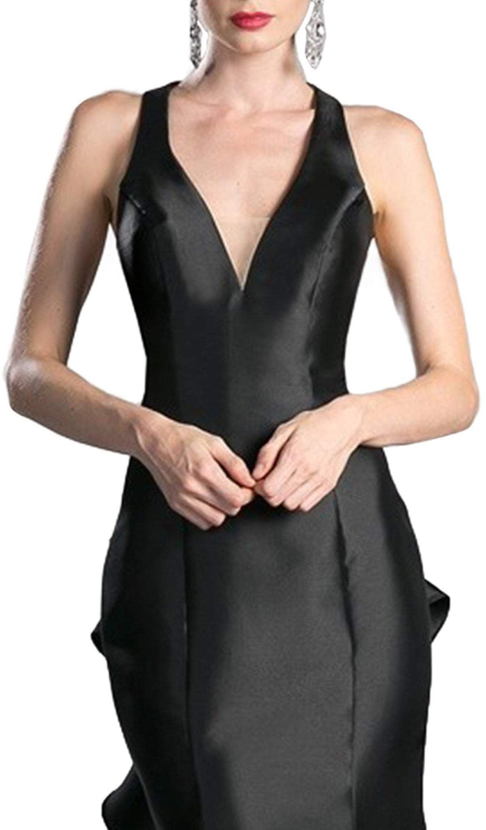 Sleeveless V-neck Ruffled Mermaid Dress