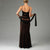 JS Collection - 858970 Criss Cross Mesh Metallic Evening Dress in Black