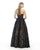 Morrell Maxie - 15777 Satin Sweetheart Embroidered Ballgown in Black