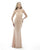 Morrell Maxie - 15790 Embellished Sheer Halter Sheath Dress in Pink