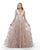 15791 Plunging V-neck Jacquard Print A-line Dress