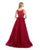 Morrell Maxie - 15798 Sleeveless Sculpted Bodice Lace Ballgown in Red