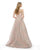 Morrell Maxie - 15812 Sleeveless V-neck Embellished Ballgown in Pink and Silver