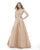 Morrell Maxie - 15817 Jacquard Print V-neck Ballgown in Pink