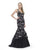 Morrell Maxie - 15818 Sleeveless Metallic Jacquard Mermaid Gown in Black and Silver