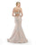 Morrell Maxie - 15832 Beaded Sweetheart Jacquard Evening Gown in Pink