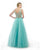 Morrell Maxie - 15848 Sleeveless Bejeweled Illusion Ballgown in Blue and Green