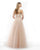 Morrell Maxie - 15849 Beaded Strapless Sweetheart Gown in Neutral and Pink