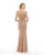 Morrell Maxie - 15854 Cap Sleeve Intricate Beaded Evening Gown in Pink