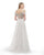 Morrell Maxie - 15861 Off-Shoulder Chiffon Gown in White and Multi-Color