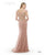 Morrell Maxie - 15863 Wide Neck Beaded Lace Evening Gown in Pink